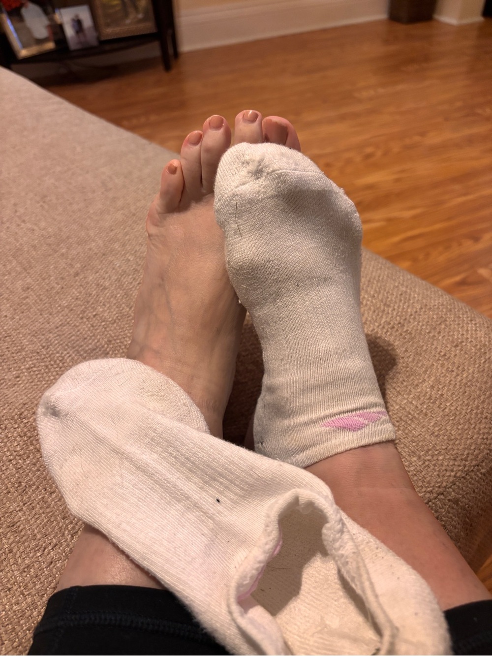 Well Worn Adidas Lavender Logo Ankle Socks - Picture 3 of 7